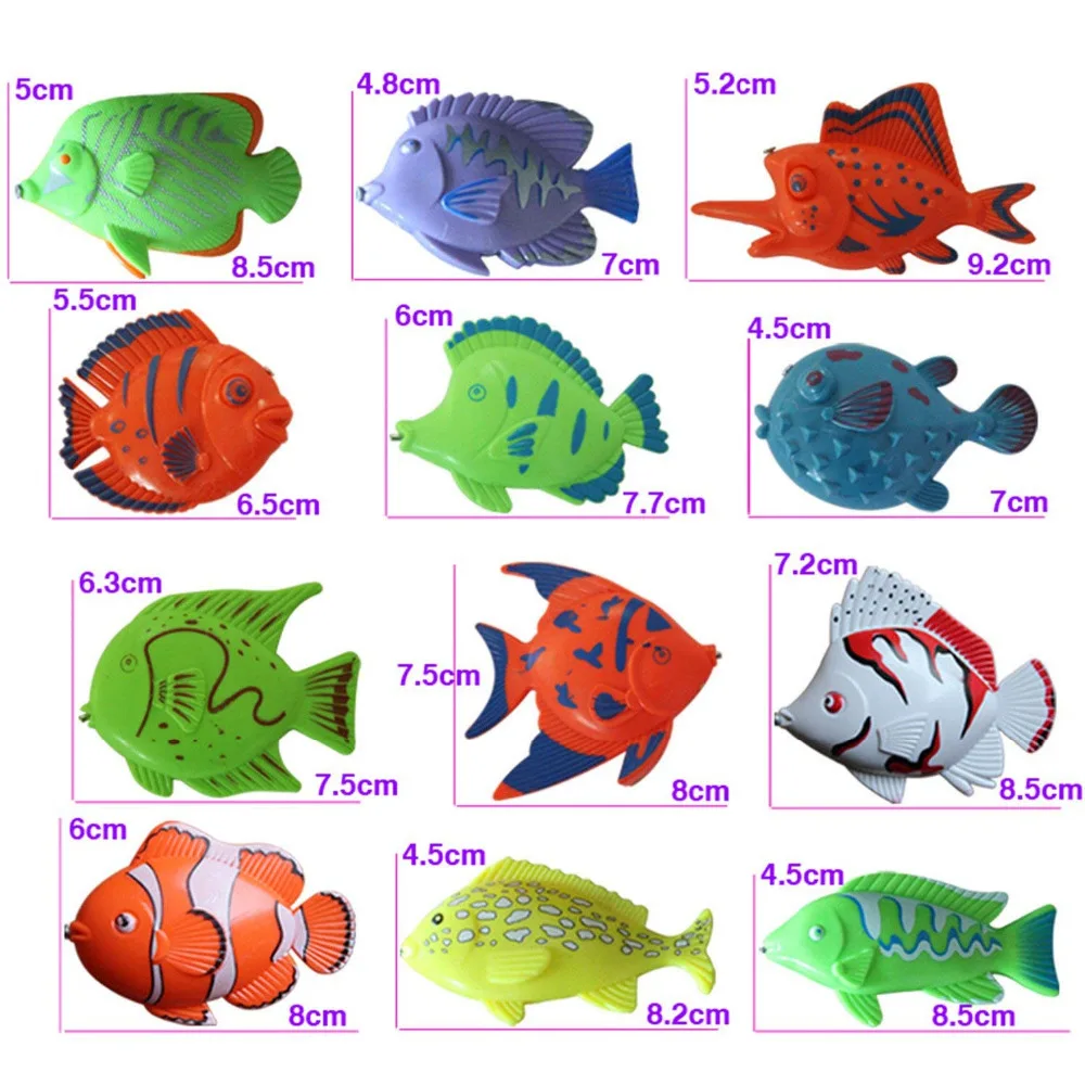 24 ピースカラフルな大型熱帯魚磁気浮上釣りのおもちゃ 7 13 センチ風呂のおもちゃキッズセット少年少女耐久性のあるプラスチック魚 釣りおもちゃ Aliexpress