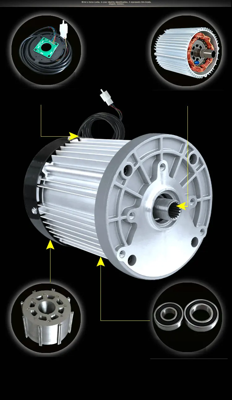DC60V/72 V 1200 W/1500 W/1800 W Постоянный магнит бесщеточный двигатель дифференциальной скорости электромобили, станки, DIY двигатель