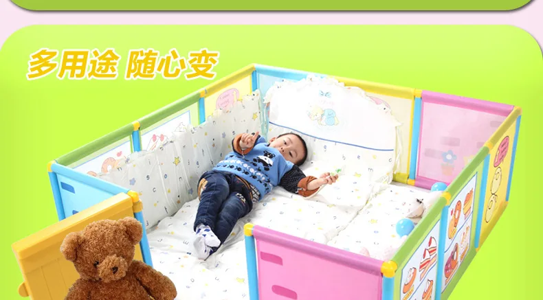 Foldable Children's Play Fence Dollhouse Ocean Ball Pool Game Room Guardrail Children Baby Playpen Tent Play Yard