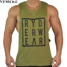 YEMEKE бренд для мужчин s Бодибилдинг майки хлопчатобумажные для мужчин без рукавов повседневный жилет для мужчин Фитнес Повседневная одежда 4 цвета