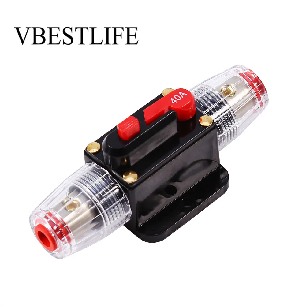 

1 Piece DC 12V 40A Car Circuit Breaker Reset Fuse Holder Resettable Convenient AGU Style Stereo Amplifier Refit Fuse Adapter