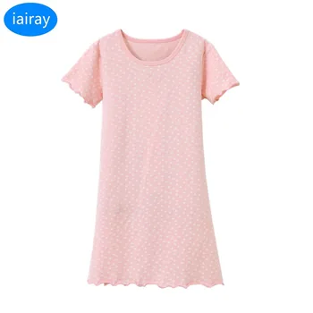 

girls cute pink night dress summer cotton home sleeping dress girls pajamas children sleepwear long nightgown dropshipping 2019
