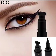 Сексуальная Черная Подводка для глаз с двойной головкой, водостойкая жидкая подводка для глаз в форме крыла, косметический инструмент «кошачий глаз», быстрый макияж