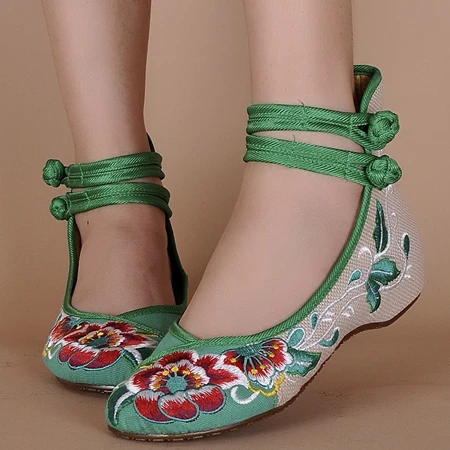 Veowalk/весенние женские балетки ручной работы на плоской подошве; обувь с вышивкой павлина; Женская Повседневная тканевая танцевальная обувь в стиле «Старый Пекин» - Цвет: 6