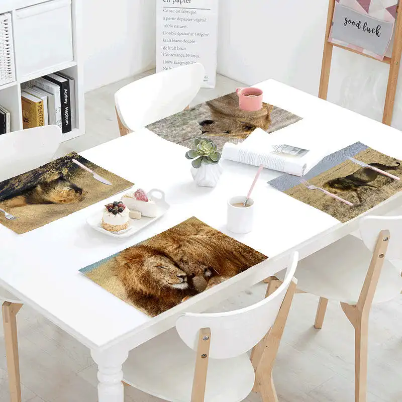 New Placemats African Animal Decoupage Family Kitchen Table Decoration Supplies Guardanapo | Дом и сад