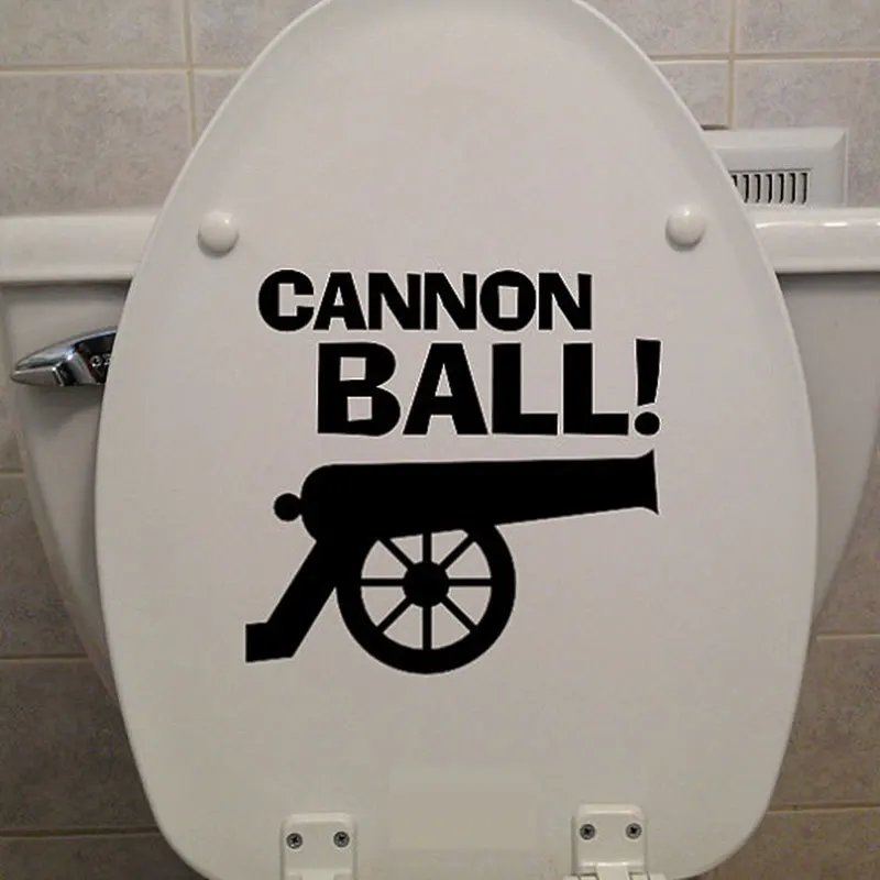 Creative "cnnon Ball" English Letter Stickers Toilet Bathroom Decoration Waterproof Pvcsticker