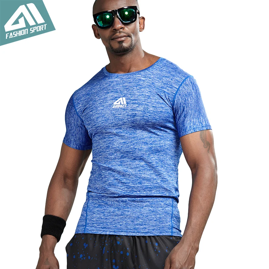 

Aimpact Athletic Compression T-shirts Men Bodybuilding Gym Workout Running Sport Training Quick-dry Body Shaper Tights AM1054