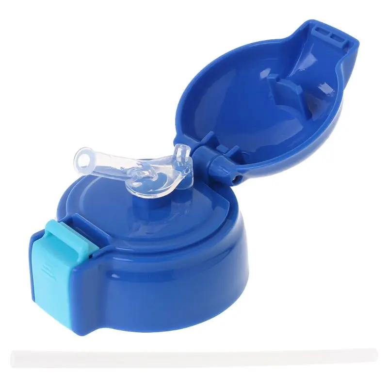 1 шт. детская Крышка для бутылки с водой с соломинкой защита от проливания напитков для кормления детей твист чашки дизайн - Цвет: BL