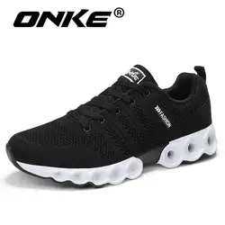Onke дышащие черные туфли кроссовки для Для мужчин зашнуровать кроссовки Мужская обувь демпфирования Спорт Тренажерный зал кроссовки