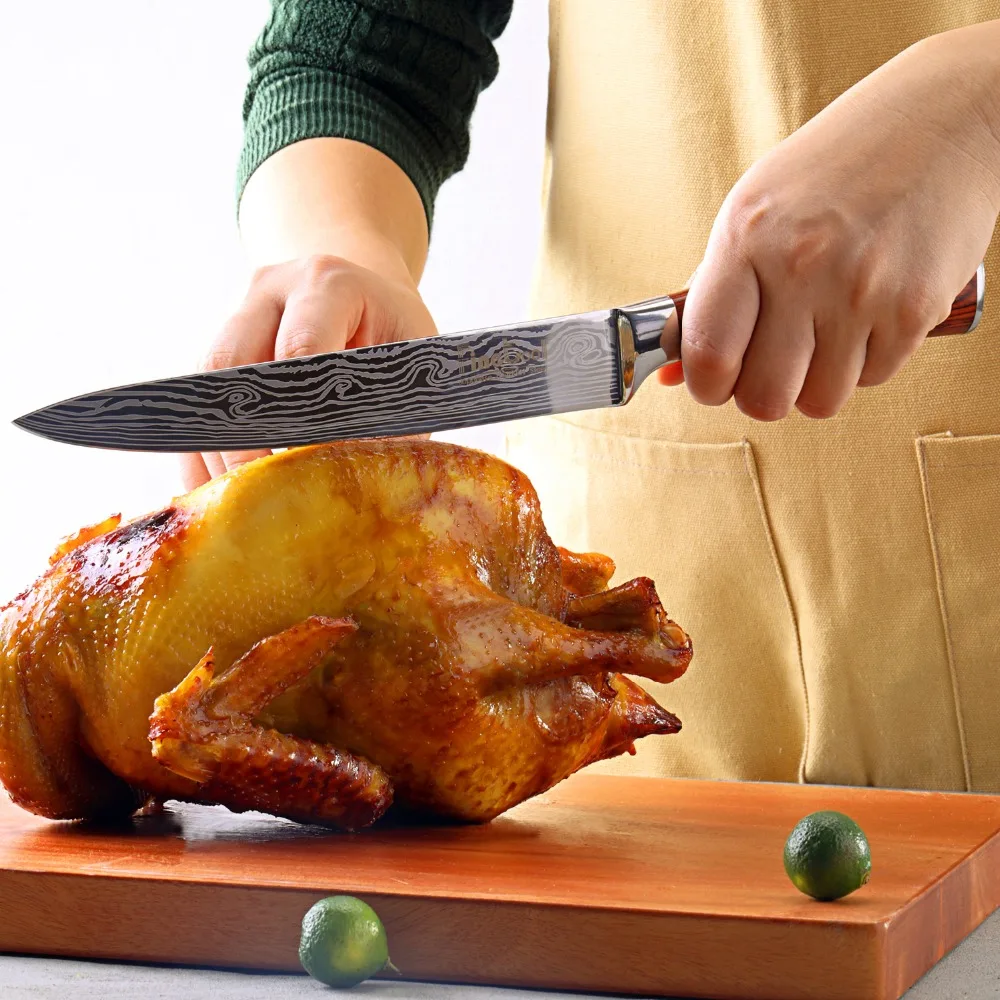 8 дюймов японский кухонный нож из нержавеющей стали, нож для нарезки фруктов, нож для овощей и рыбы, нож для нарезки острых ножей