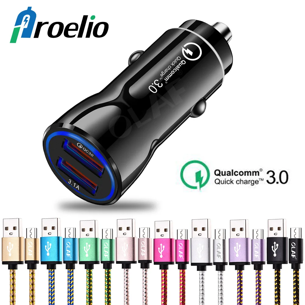 

Proelio Qucik Charge 3.0 Fast USB Car Charger For iPhone 7 8 Plus X Phone Charger For Xiaomi Redmi Note 7 For Samsung S8 S9 S10