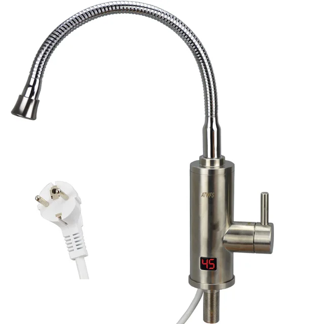 Newest Stainless Steel 220v 3000w Water Heater Faucet Kitchen Electric Water Heating Tap Instant Hot Faucet Heaters 1