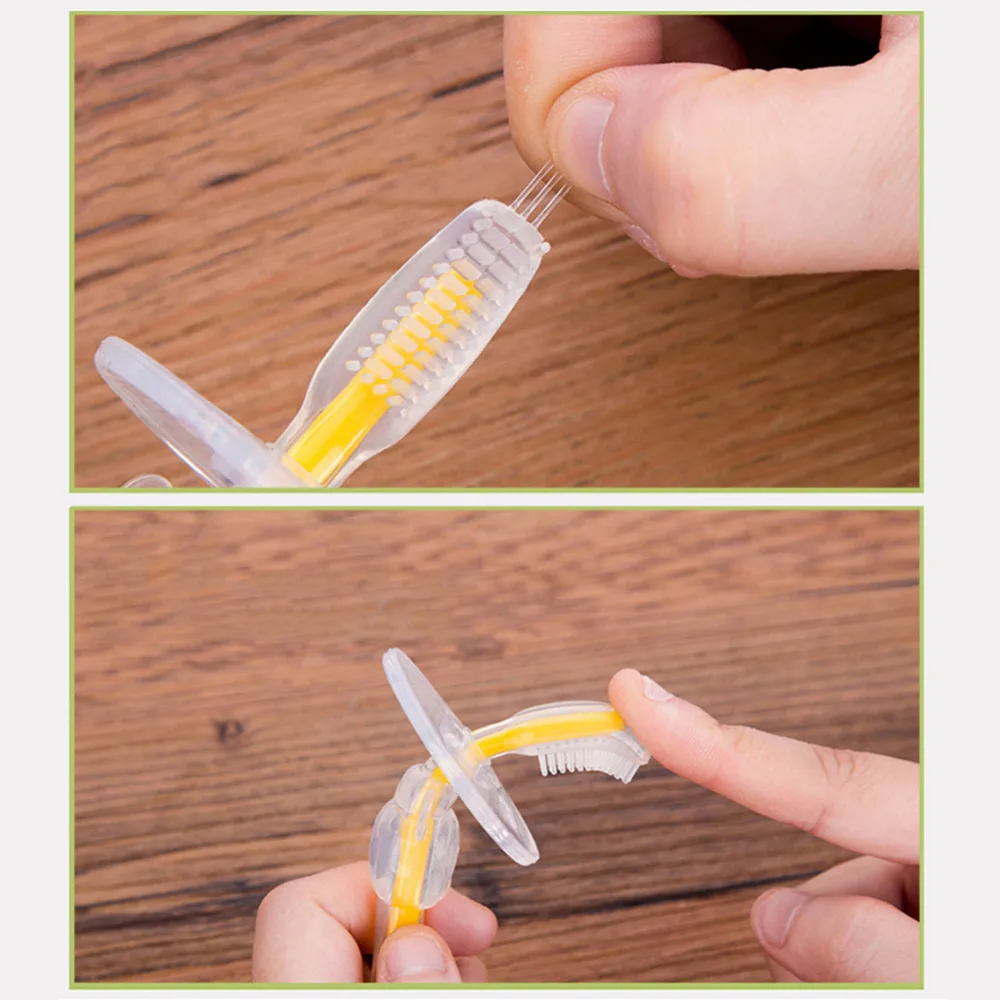 Детские Силиконовые Обучение зубная щетка комплект Силиконовая зубная щетка детская зубная щетка сочетание уход для детских зубов