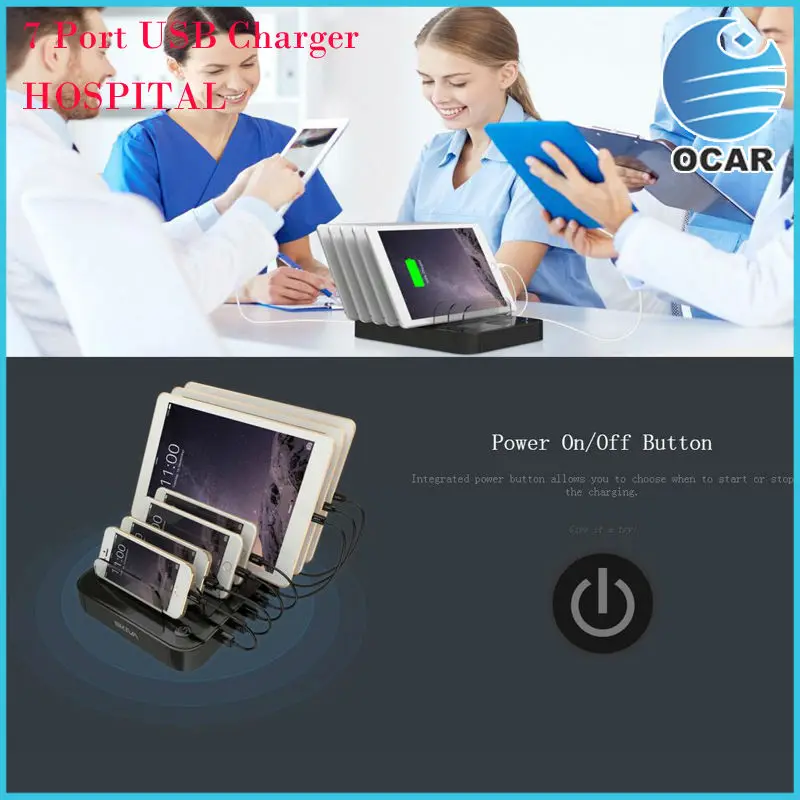 7 ports USB Charger Black 051