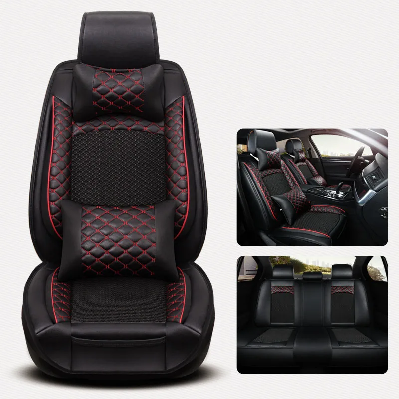 Leather & ice silk Universal car seat cover automobiles seat covers for