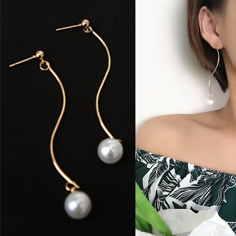 ES417 Earring Summer Style Simulated Pearls Stud Earrings For Women