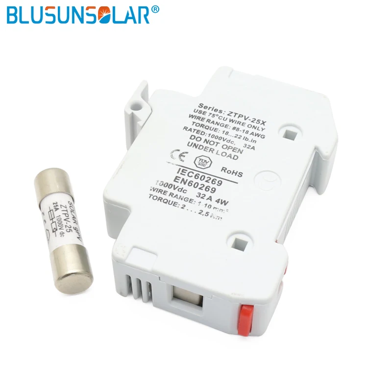 

PV Solar Fuse 1000V DC Fusible porta fusibles fusivel10x38 gPV, with LED Fuse Holder for Solar System Protection ZTPV-25X