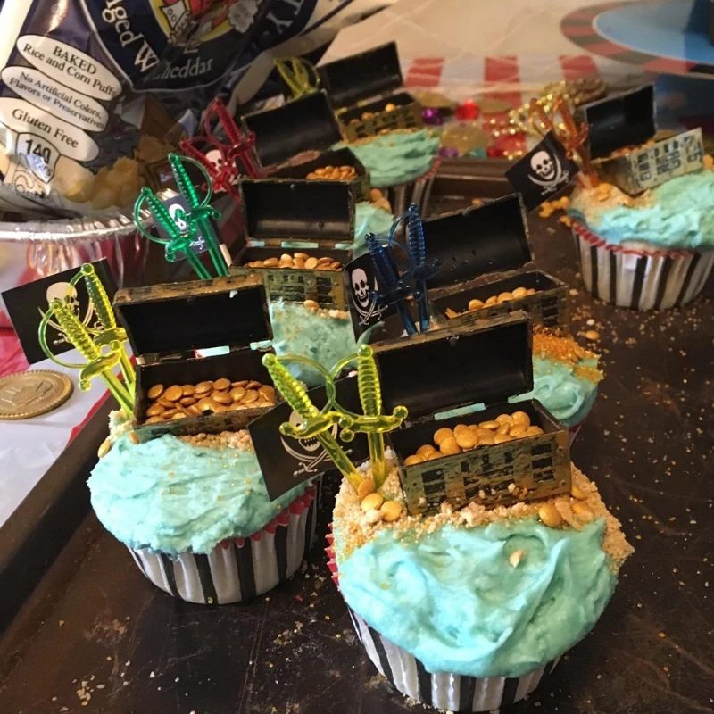 Новые 12 шт Мини пиратские золотые сундуки с сокровищами детские игрушки украшение торта конфеты коробка Oct23_B