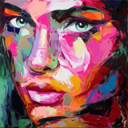 

Painting On Canvas Palette Knife Painting Handmade Portrait Paintings Face Picture Wall Art Oil Stretcher For Hotel Terrible