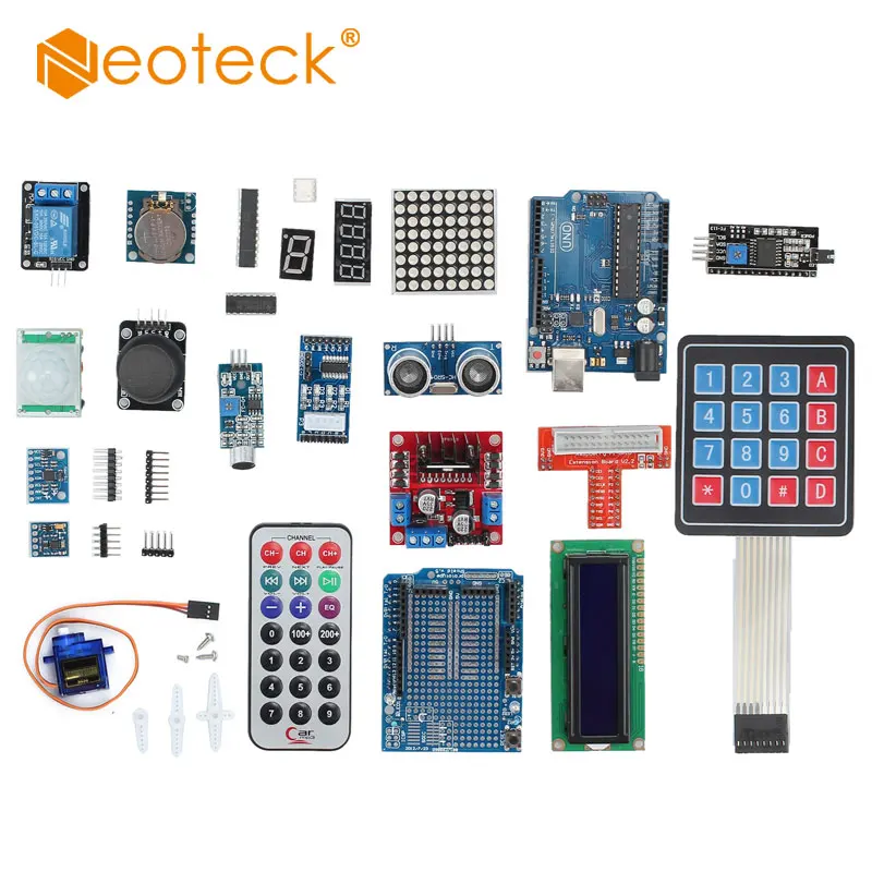 Neoteck DIY UNO R3 стартовый набор для Arduino ЖК дисплей компас гироскопа мотор