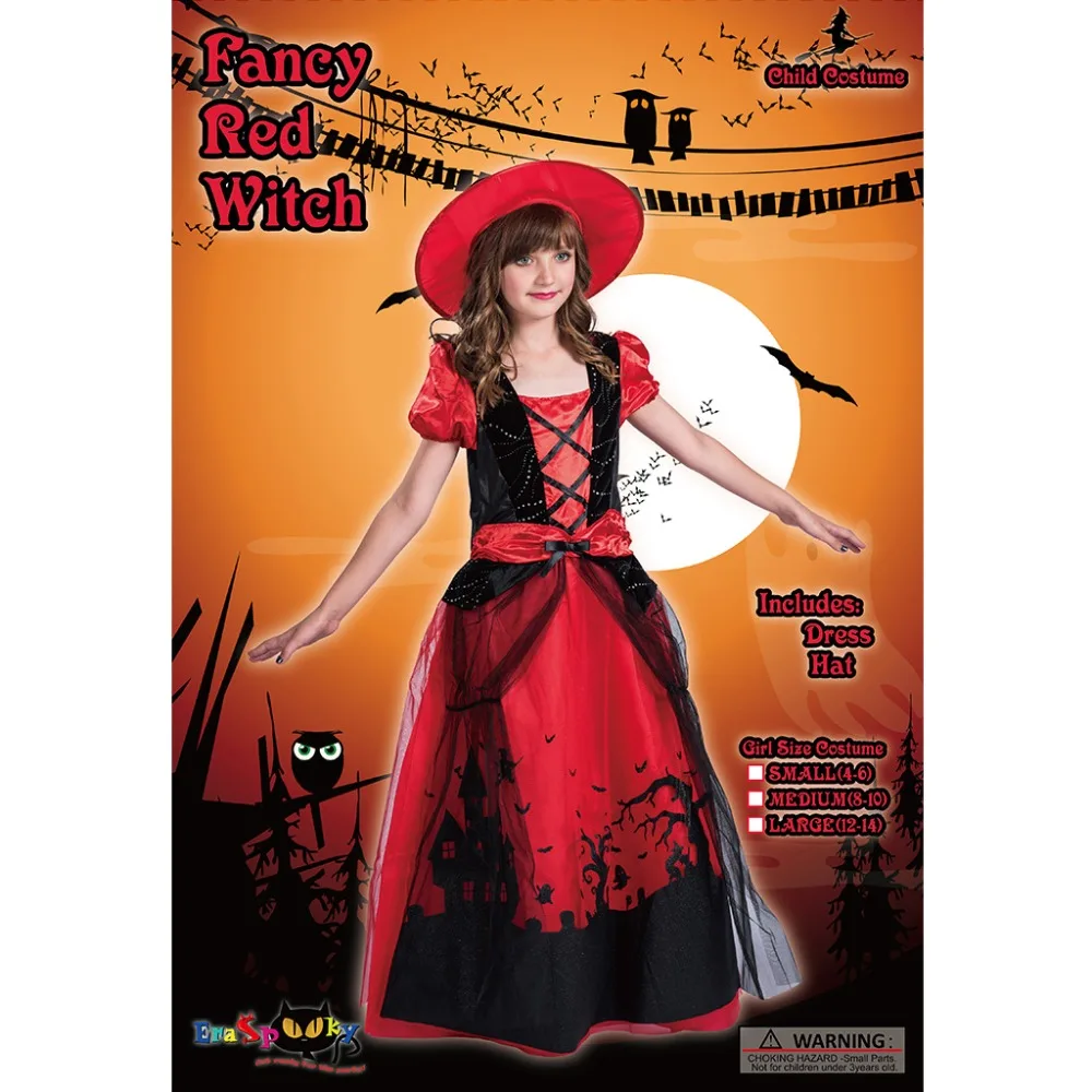 

2018 Halloween red witch cosplay costume Party stage role playing clothes