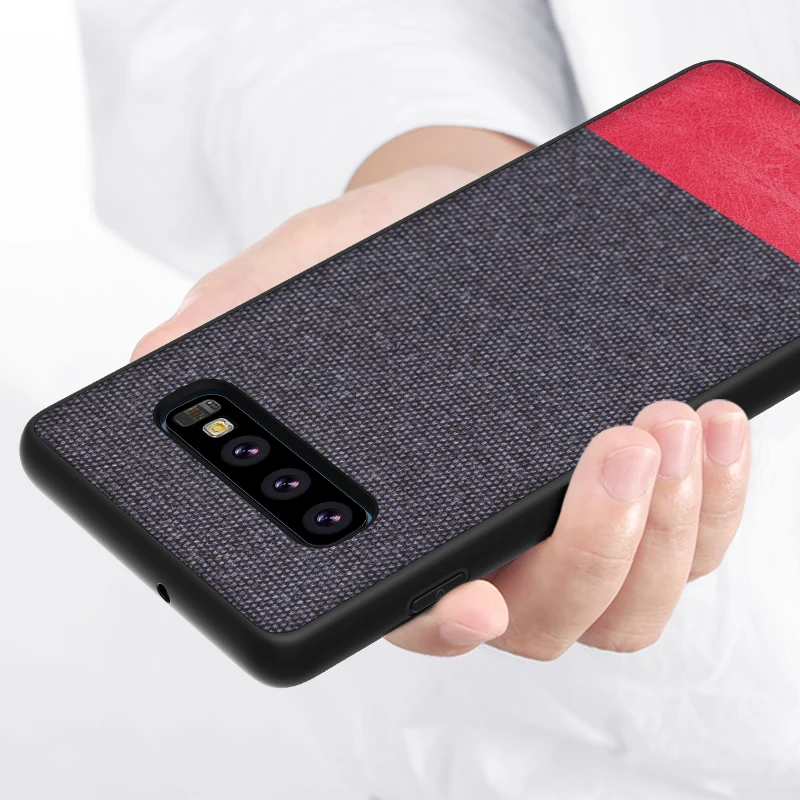 For Samsung S10 Plus Case Soft Silicon Edge Bumper Luxury Cloth Galaxy S10E Fabric Textile Cotton |