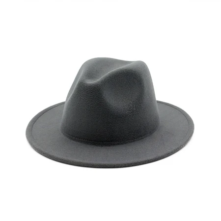 [DINGDNSHOW] модная шляпа Федора шерсть с широкими полями Теплая Зимняя кепка цвет фетровые шляпы для женщин Винтаж - Цвет: gray adult
