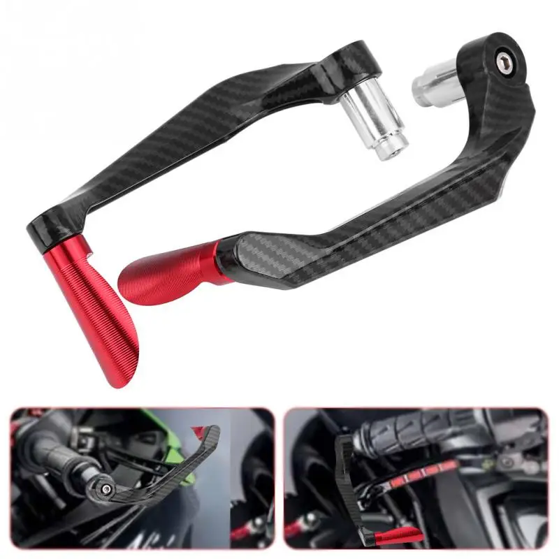 1 пара из углеродного волокна алюминиевый сплав мотоциклетные тормозные рычаги сцепления защита универсальная для YAMAHA для Kawasaki для Honda - Цвет: Красный