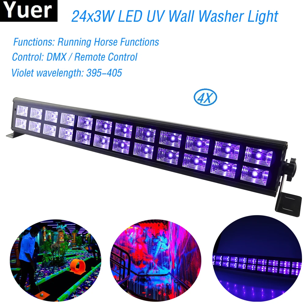 24 LED Disco UV Violet Black Lights DJ 80W Par Lamp UV For Party