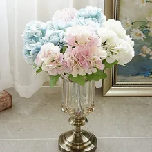 Искусственные цветы гортензии букет невесты рука свадьба белый Шотландии украшения синий Шелковый цветок для дня рождения Домашний декор