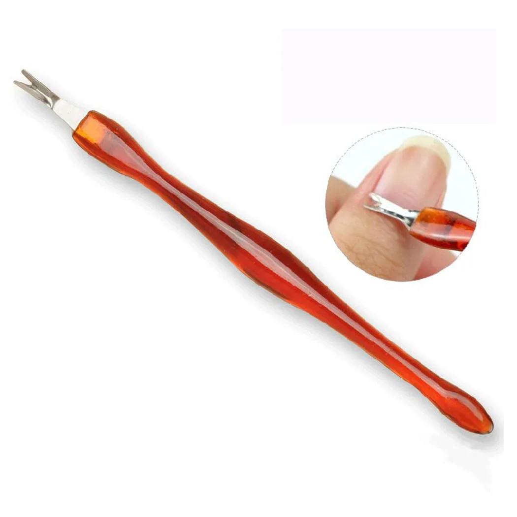 Stainless Steel Cuticle Pusher Nail Art Fork Manicure Tool For Trim