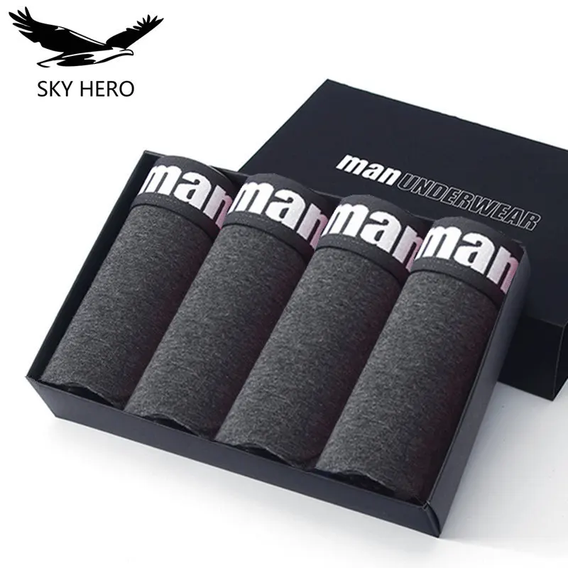 4pcs/lot Mens Underwear Boxers Panties Cotton Shorts Homme Underpants Male Breathable Man 2021 Sous Vetement Homme Trunk Cuecas