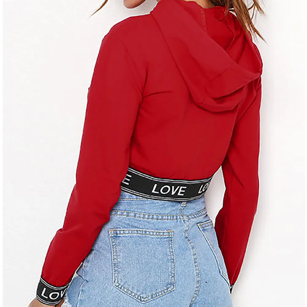 Женский короткий свитер красный с длинным рукавом|sweatshirt for woman|red hoodie womanhoodies women |