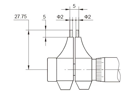 Внутри микрометра(тип штангенциркуля) 5-30mm.0.2-1.2inch.334-01-410