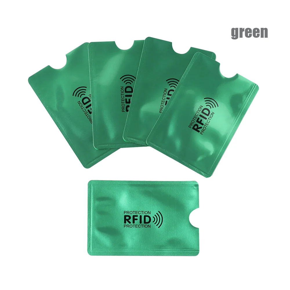 Зеленый 10 шт. Анти Rfid Блокировка ридер замок держатель для карт Id банковский чехол для карт Защита Алюминиевый металлический умный Противоугонный кредитный держатель для карт - Цвет: Зеленый