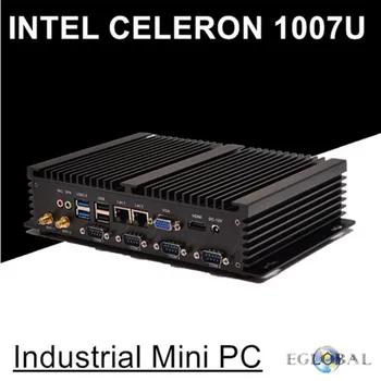 

Eglobal Mini Computer Fanless Mini PC Windows10 Celeron 1007U 1.5GHz Dual Core 2*Lans 4*RS232 COM industrial PC Rugged PC Mini
