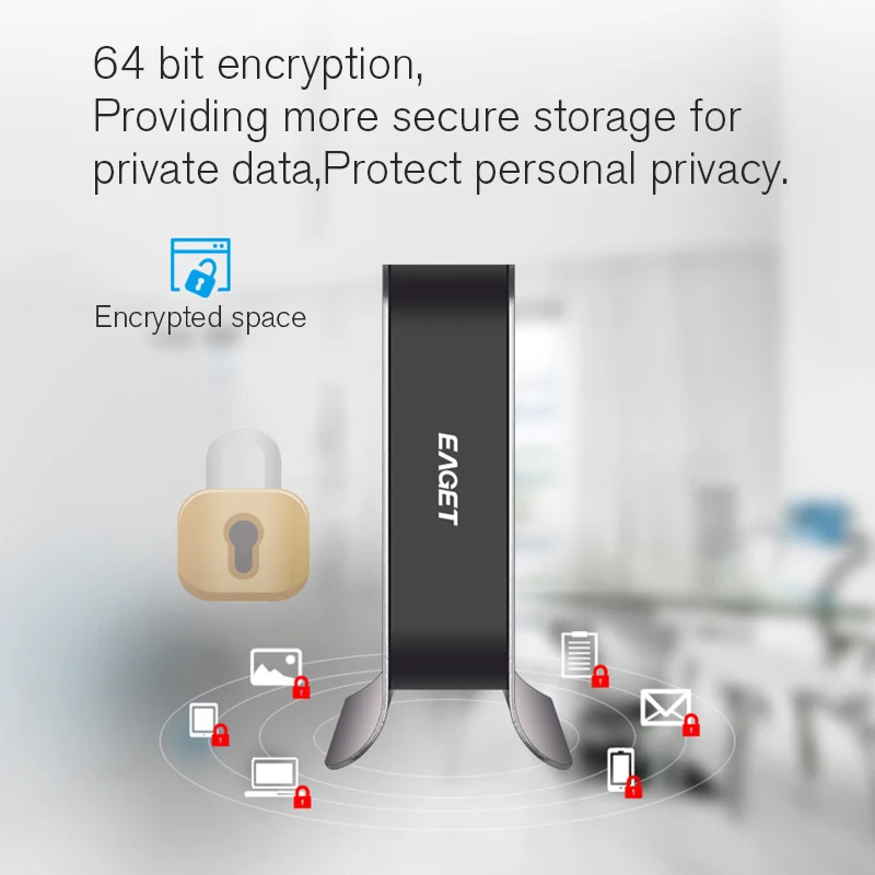 EAGET 3.inch 1-BAY Smart Network Cloud Storage Mobile Hard Disk Box SATA USB3.0 Encryption Private Cloud Disk Network hard Y300