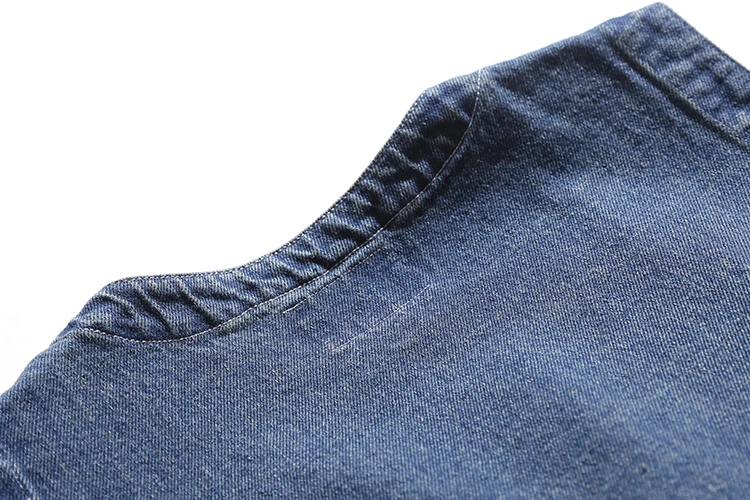 Осенняя мода Мужской винтажный джинсовый жилет хлопок потертый Повседневный Приталенный жилет ковбой Ретро джинсовая куртка без рукавов