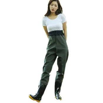 Men women half length elastic waist fishing wader pants boot waterproof rubber breathable rain boots shoes jumpsuit trousers Men women half length elastic waist fishing wader pants boot waterproof rubber breathable rain boots shoes jumpsuit trousers