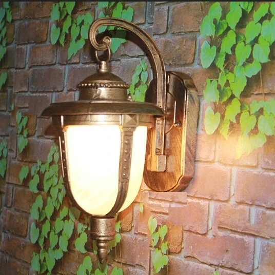 AC85-265V Retro European waterproof outdoor Wall lamps E27 lamp Bronze garden terrace Corridor Yard Road Wall lights