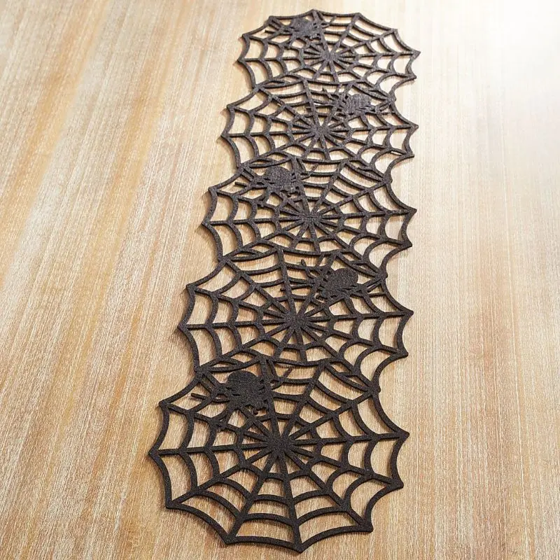 

Non-Woven Spider Web Table Runner Flag Dinner Pad Tablecloth Halloween Party Supplies Decoration Ornaments Props