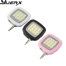 Горячий светодиодный светильник-вспышка для селфи для iphone смартфонов i5/i6/note 7/s7/s7 edge и т. Д. Работает под управлением iOS/Android/WP8 Phone 3,5 мм разъем