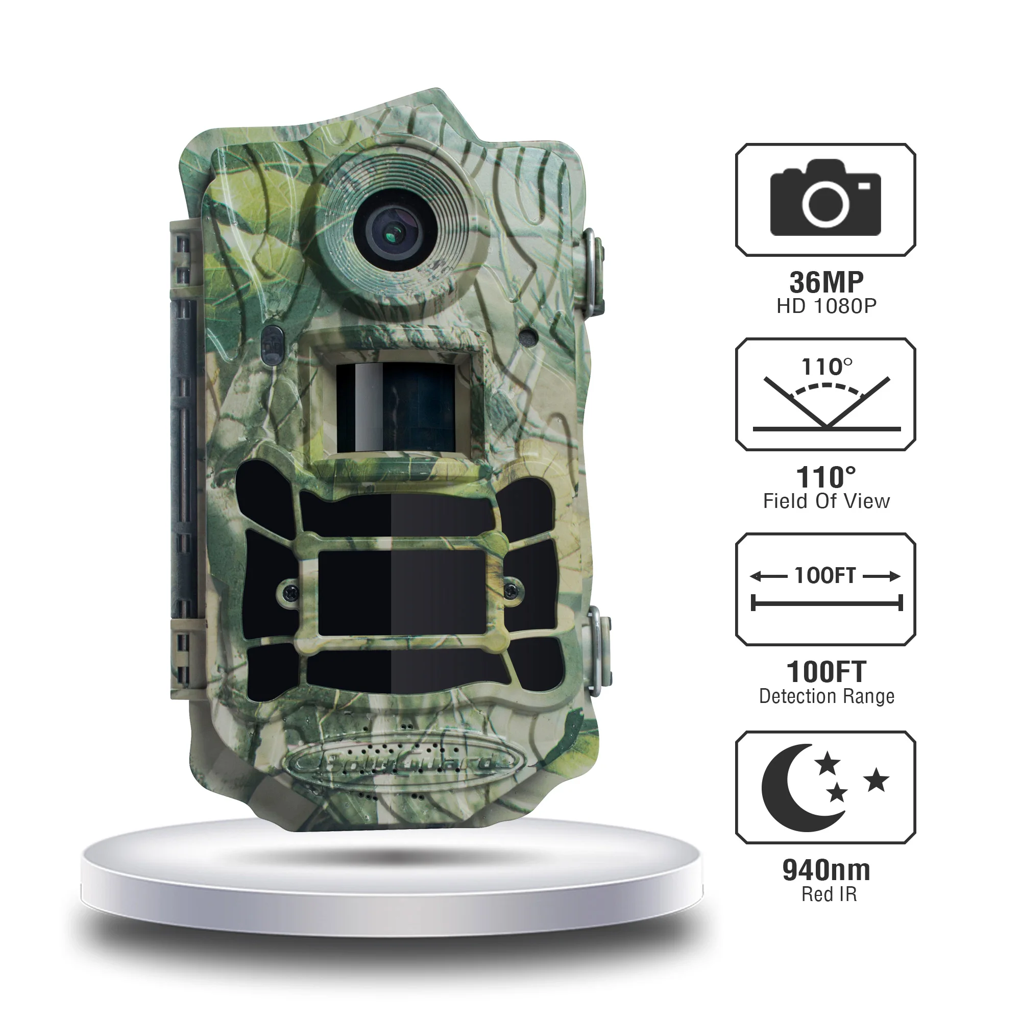

Bolyguard hunting trail camera 36MP 1080P HD Wide Angle 110° thermal imager 100ft Night Vision 940nm motion sharp fototrappola