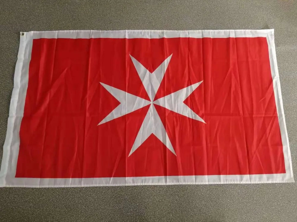 

johnin hanging 90*150cm white Maltese cross Malta Variant flag For Decoration