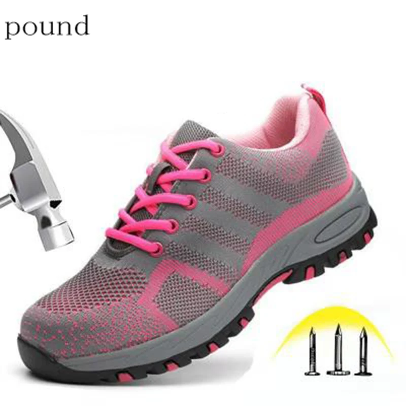 

2019 New Women's Labor Insurance Shoes Smash-proof Stab Shoes Casual Site Safety Shoes Lightweight Breathable