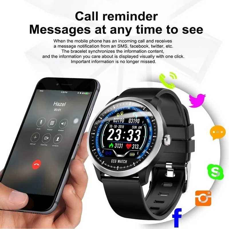 Wearable Smart Watch ECG PPG Electrocardiograph Heart Rate Blood Pressure  Health Monitor Bluetooth Fitness Tracker Smartwatch|Smart Watches| -  AliExpress