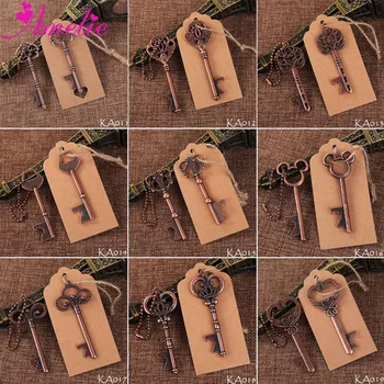 

100pcs Vintage Souvenirs Wedding Gift For Guest Keychain Beer Bottle Opener Festive Party Supplies Skeleton Key Gifts