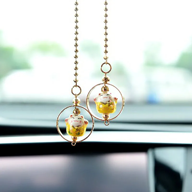 Новый автомобиль кулон Lucky Cat автомобилей Зеркало заднего вида украшения
