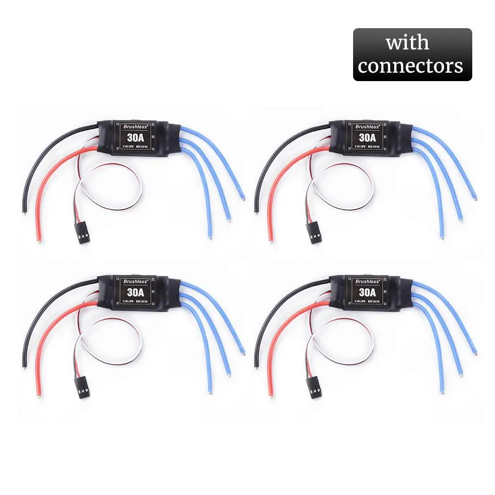 

4PCS 30A ESC 2-4S Lipo Brushless 30A ESC With 5V / 2A BEC For S500 X500 Quadcopter