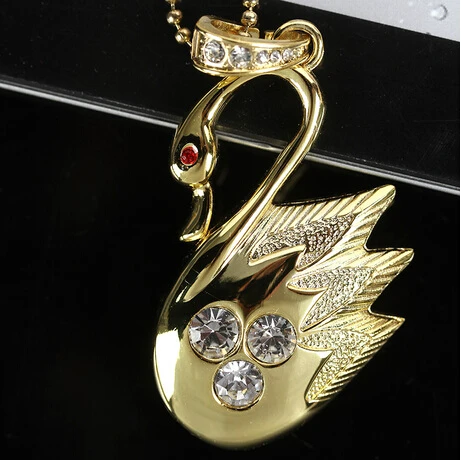 Jewelry Diamond Swan Mini USB 16GB 32GB Memory Stick 2.0 Flash Pen Drive 64GB Pendrive 512GB Creativo Disk On Key Gift | Компьютеры и